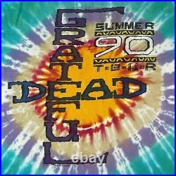 Vintage 1990 Grateful Dead Mens Tie Dye T Shirt Sunshine Daydream Summer Tour XL