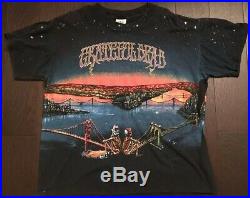 Vintage 1990 Grateful Dead San Francisco All Over Print Shirt WILD OATS RARE