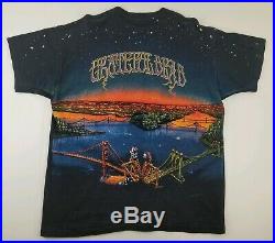 Vintage 1990 Grateful Dead San Francisco All Over Print Shirt Wild Oats Large