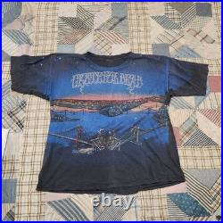 Vintage 1990 Grateful Dead San Francisco Bridge All Over Print T-Shirt Size L