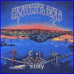 Vintage 1990 Grateful Dead San Francisco Bridge T Shirt All Over Print Size XL