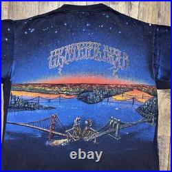 Vintage 1990 Grateful Dead San Francisco Bridge T Shirt All Over Print Size XL