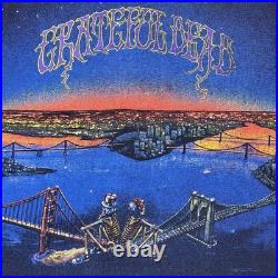 Vintage 1990 Grateful Dead San Francisco Bridge T Shirt All Over Print Size XL