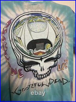 Vintage 1990 Grateful Dead Shoreline Amphitheater California Tie Dye Shirt Sz L