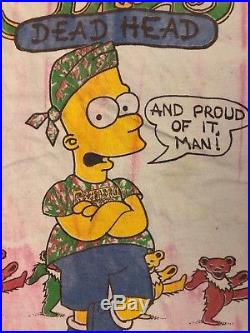Vintage 1990s GRATEFUL DEAD Bart Simpson T-SHIRT Tie Dye Grateful EARTH size XL