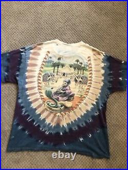 Vintage 1990s Grateful Dead Jam Band Magic Carpet Genie Tie Dye T Shirt Size XXL