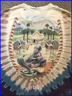 Vintage 1990s Grateful Dead Jam Band Magic Carpet Genie Tie Dye T Shirt Size XXL