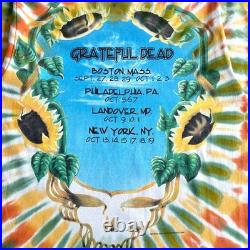 Vintage 1990s Grateful Dead Sunflowers Tie Dye Tour t-shirt made in USA size M