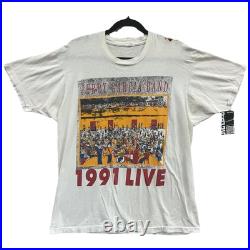 Vintage 1991 90s Jerry Garcia Band Grateful Dead Shirt Size XL White Distressed
