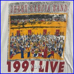 Vintage 1991 90s Jerry Garcia Band Grateful Dead Shirt Size XL White Distressed