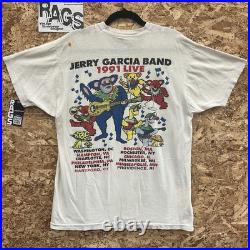 Vintage 1991 90s Jerry Garcia Band Grateful Dead Shirt Size XL White Distressed