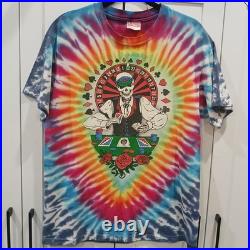 Vintage 1991 Grateful Dead Las Vegas Dealer Tour Tie Dye T-Shirt Size L Large