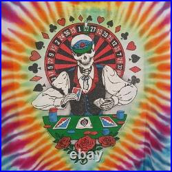 Vintage 1991 Grateful Dead Las Vegas Dealer Tour Tie Dye T-Shirt Size L Large