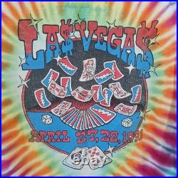 Vintage 1991 Grateful Dead Las Vegas Dealer Tour Tie Dye T-Shirt Size L Large