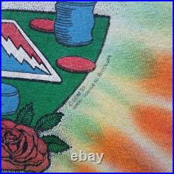 Vintage 1991 Grateful Dead Las Vegas Dealer Tour Tie Dye T-Shirt Size L Large