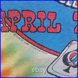 Vintage 1991 Grateful Dead Las Vegas Dealer Tour Tie Dye T-Shirt Size L Large