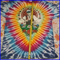 Vintage 1991 Grateful Dead Las Vegas Dealer Tour Tie Dye T-Shirt Size L Large