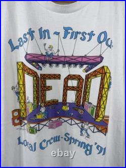 Vintage 1991 Grateful Dead Spring Tour First In Last Out Crew Band T-Shirt L