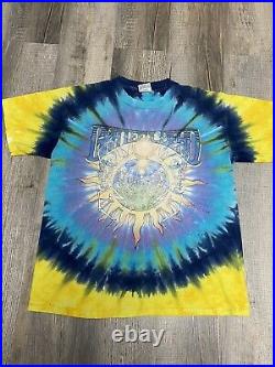 Vintage 1991 Grateful Dead Summer Tour Liquid Blue Tie Dye Band Tee Size XL