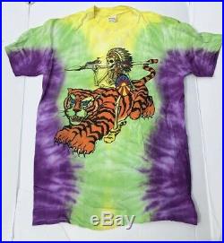 Vintage 1991 T Shirt Tie Dye Grateful Dead Tiger Rock Band Tee Large L 90s