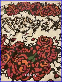 Vintage 1992 Brockum Grateful Dead All Over Print Flower Skull Tee. Size XL