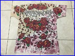 Vintage 1992 GRATEFUL DEAD All Over Double Sided Music Band Tee T-Shirt Xl