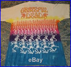 Vintage 1992 GRATEFUL DEAD Concert Space Dancing Skeletons All Over Shirt Sz XL