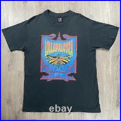 Vintage 1992 Giant Lollapalooza Shirt Pearl Jam Chili Peppers Thrashed XL Black