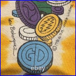 Vintage 1992 Grateful Dead Las Vegas Casino Tie Dye T-Shirt Liquid Blue Large