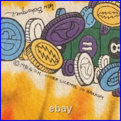 Vintage 1992 Grateful Dead Las Vegas Casino Tie Dye T-Shirt Liquid Blue Large