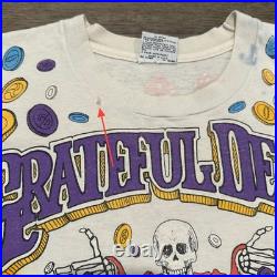 Vintage 1992 Grateful Dead Las Vegas Casino Tie Dye T-Shirt Liquid Blue Large