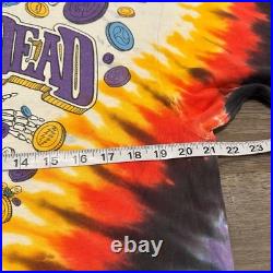 Vintage 1992 Grateful Dead Las Vegas Casino Tie Dye T-Shirt Liquid Blue Large