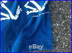Vintage 1992 Grateful Dead Liquid Blue Single Stitch Dancing Skeleton T Shirt