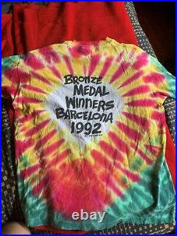 Vintage 1992 Grateful Dead Lithuania Liquid Blue T Shirt XL Barcelona Olympics