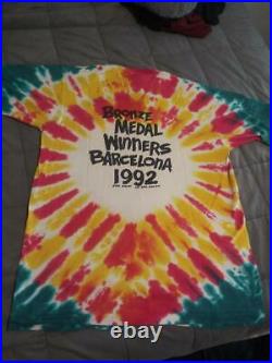 Vintage 1992 Grateful Dead Lithuania Olympic Basketball Tshirt Liquid Blue Large