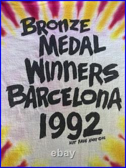 Vintage 1992 Grateful Dead Lithuania Tie Dye Basketball Bronze Medal Shirt L XL
