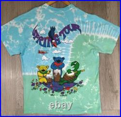 Vintage 1992 Grateful Dead Spring Tour Liquid Blue Tie Dye XL Shirt