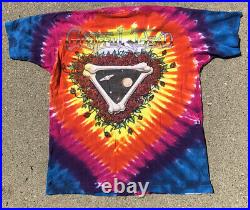 Vintage 1992 Grateful Dead Steal Your Face Double Sided Tie Dye T Shirt XL USA