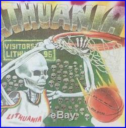 Vintage 1992 Lithuania Basketball T Shirt Men Size XL fit Grateful Dead NR! USA