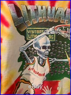 Vintage 1992 Lithuania T-Shirt Men Size L Grateful Dead Rare 90s Greg Speirs