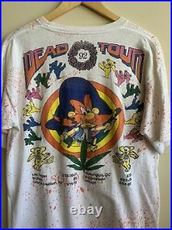Vintage 1992 Tour Grateful Dead Yosemite Sam Shroomy Tunes Weed Tee Shirt Rare