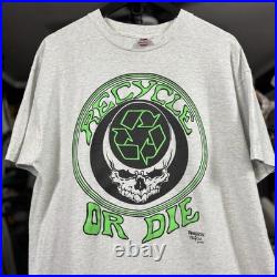 Vintage 1993 Fashion Victim Grateful Dead Recycle Or Die RARE Band Shirt Obscure