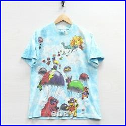 Vintage 1993 Grateful Dead Bears Songs Sky Liquid Blue T-Shirt Large 90s Tie Dye