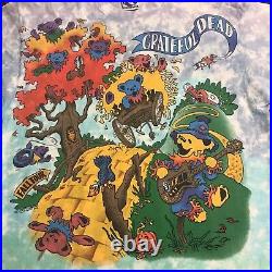 Vintage 1993 Grateful Dead Liquid Blue T-Shirt Original Rise & Fall Tour L