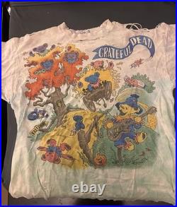 Vintage 1993 Grateful Dead Rise & Fall Tour T-Shirt Liquid Blue Distressed XL