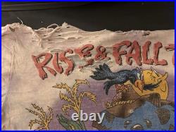 Vintage 1993 Grateful Dead Rise & Fall Tour T-Shirt Liquid Blue Distressed XL