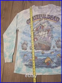 Vintage 1993 Grateful Dead Ship Of Fools Shirt 90s Single Stitch Liquid Blue L