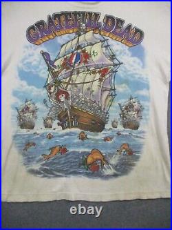Vintage 1993 Grateful Dead Ship Of Fools Shirt Liquid Blue XL Single Stitch USA