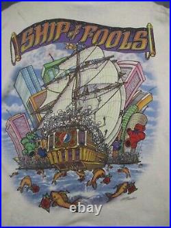 Vintage 1993 Grateful Dead Ship Of Fools Shirt Liquid Blue XL Single Stitch USA