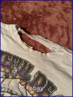Vintage 1993 Grateful Dead Ship Of Fools White Non Dyed TShirt XL Rare Back Worn